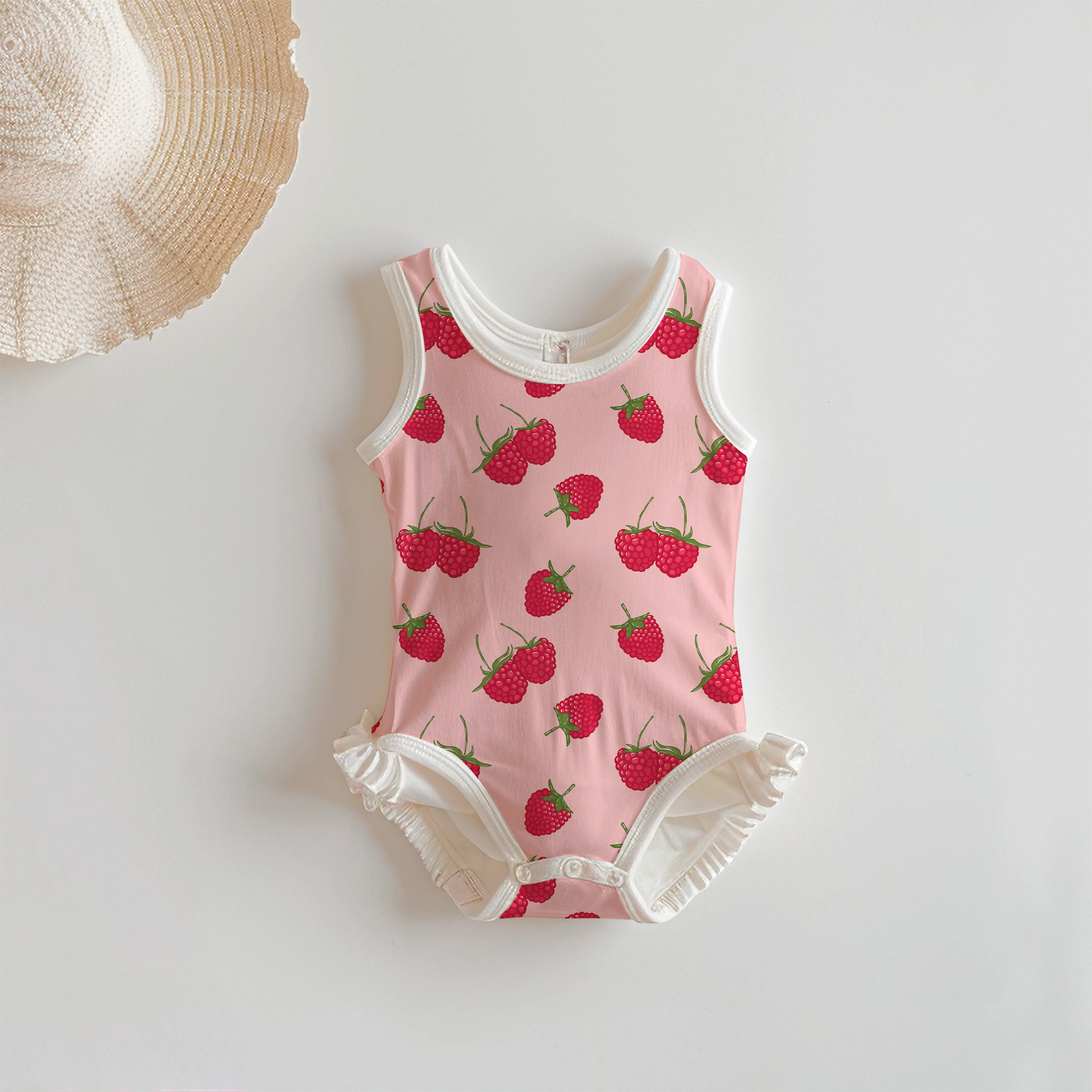 Raspberry Kisses on White