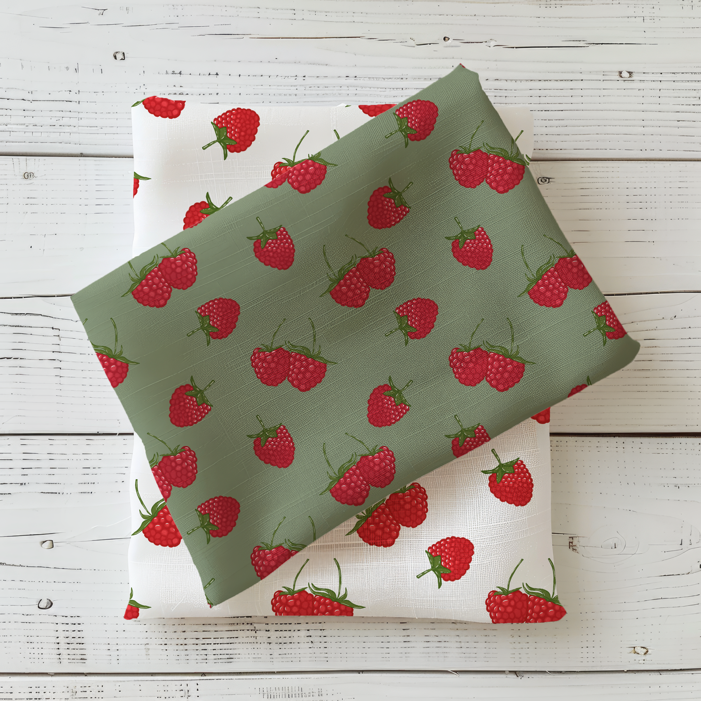 Raspberry Kisses on White