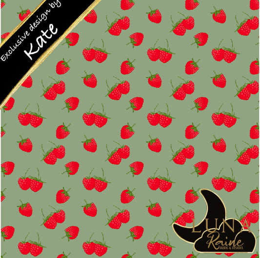 Raspberry Kisses on Green