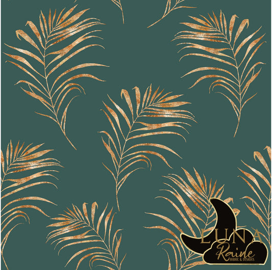 Golden Palms on Green